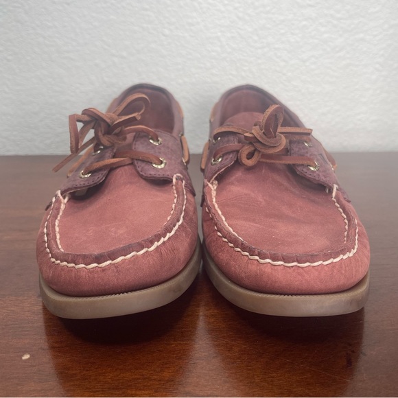 Sperry Women’s Burgundy Leather Tonal Boat Shoes Size 9.5 - Picture 3 of 9